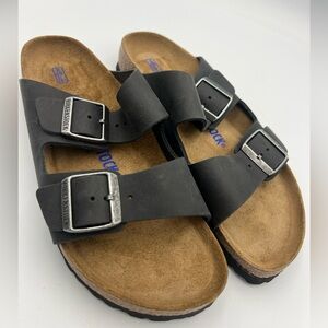 Birkenstock Arizona Soft Footbed  Sandal SZ 40 Med/NarrowOiled Leather Black NEW